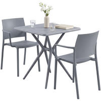GARTENMÖBEL-SET Frida 2 Stühle 186x72x81cm Kunststoff Grau Balkonset - Grau, Kunststoff - DELUKE