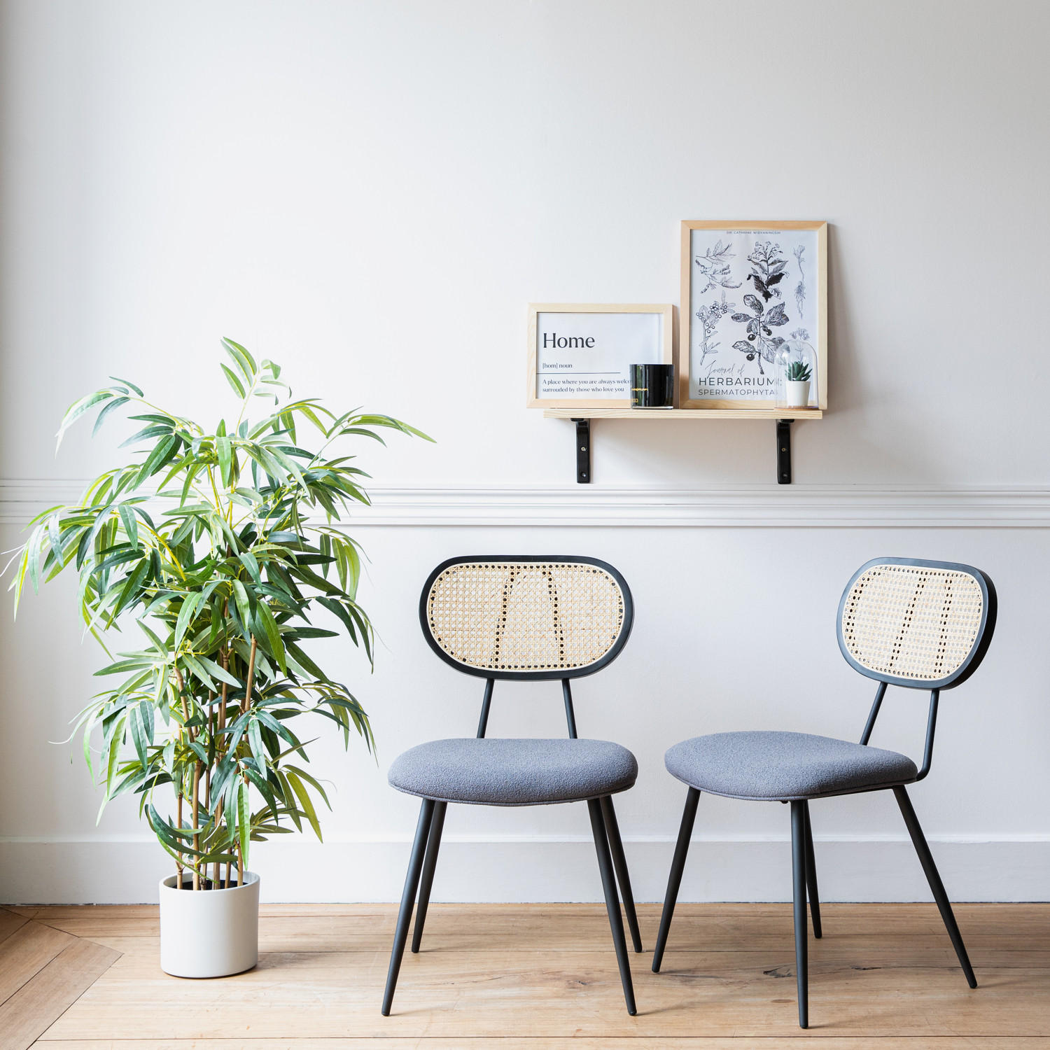 STÜHLE ELENA Grau 2er-Set - Grau, Metall (48/82/56cm) - Happy Garden