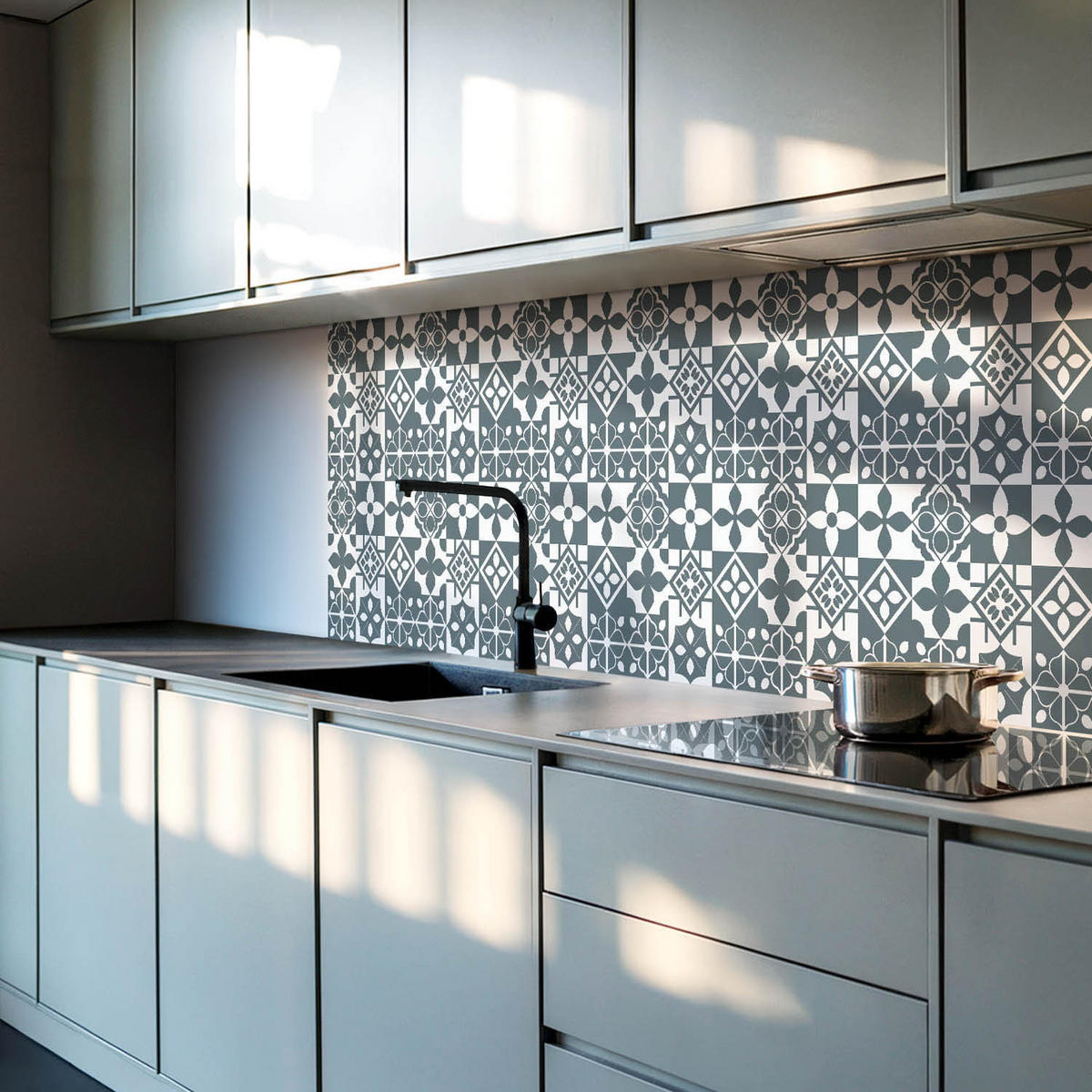 WANDPANEEL 6x 60x30 cm selbstklebend Morenta - Anthrazit, Kunststoff (30/1.6/60cm) - Wallfluent