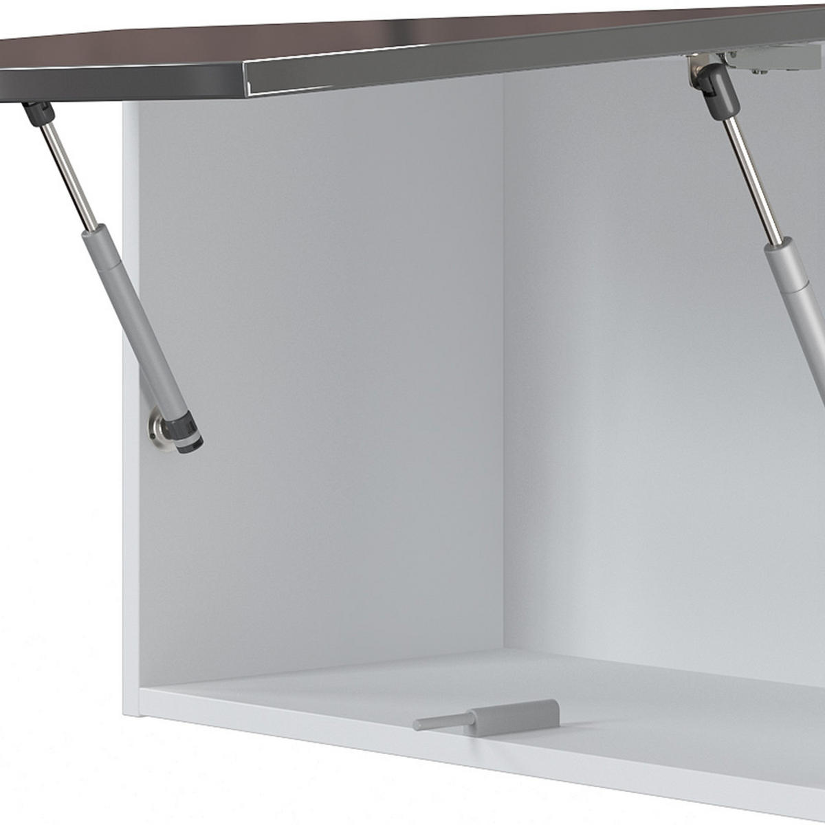 KÜCHENZEILE Raul Anthrazit/Weiß 240 cm, AP Schwarz - Anthrazit/Schwarz, Holzwerkstoff (240/81.6/60cm) - Vicco