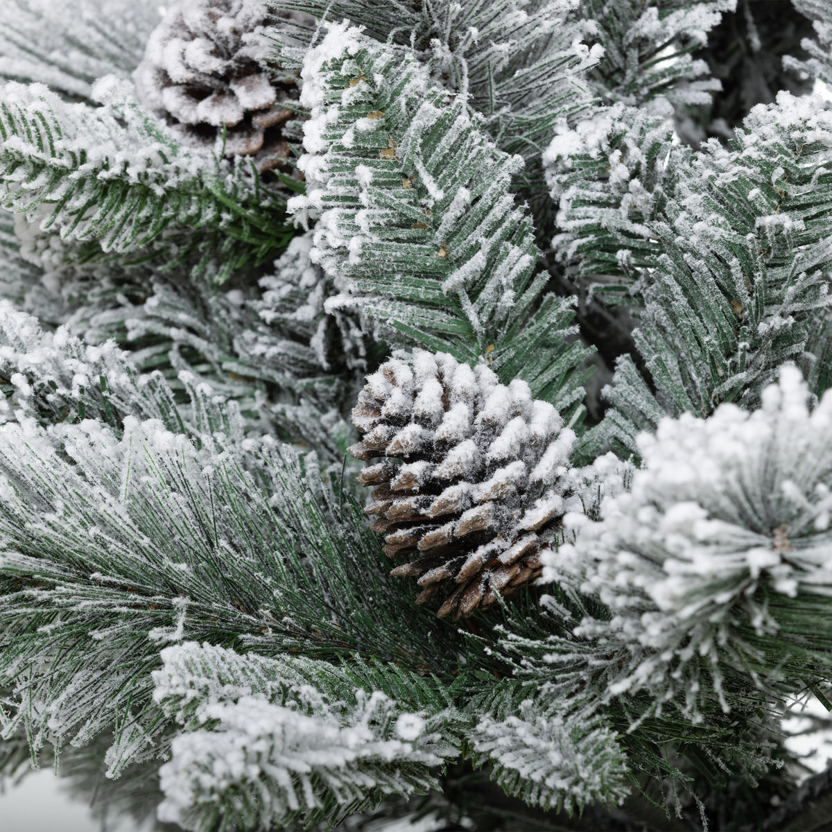 107 cm Künstlicher Weihnachtsbaum, 2er-Set mit 100 LED-Lichten flammhemmend - Weiß/Grün, Kunststoff/Metall (107cm) - HOMCOM