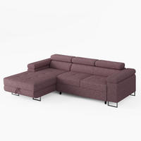 ECKSOFA VEMO MINI Links Rosa Cord-Stoff Kompakter Komfort für Wohnräume - Pink, Textil (235/175cm) - Barchello