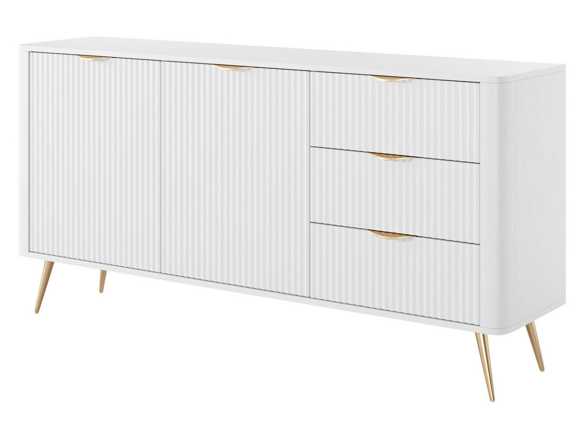 KOMBIKOMMODE Lante 2D3S - Goldfarben/Weiß, Holzwerkstoff/Metall (164/82/38cm) - MIRJAN24