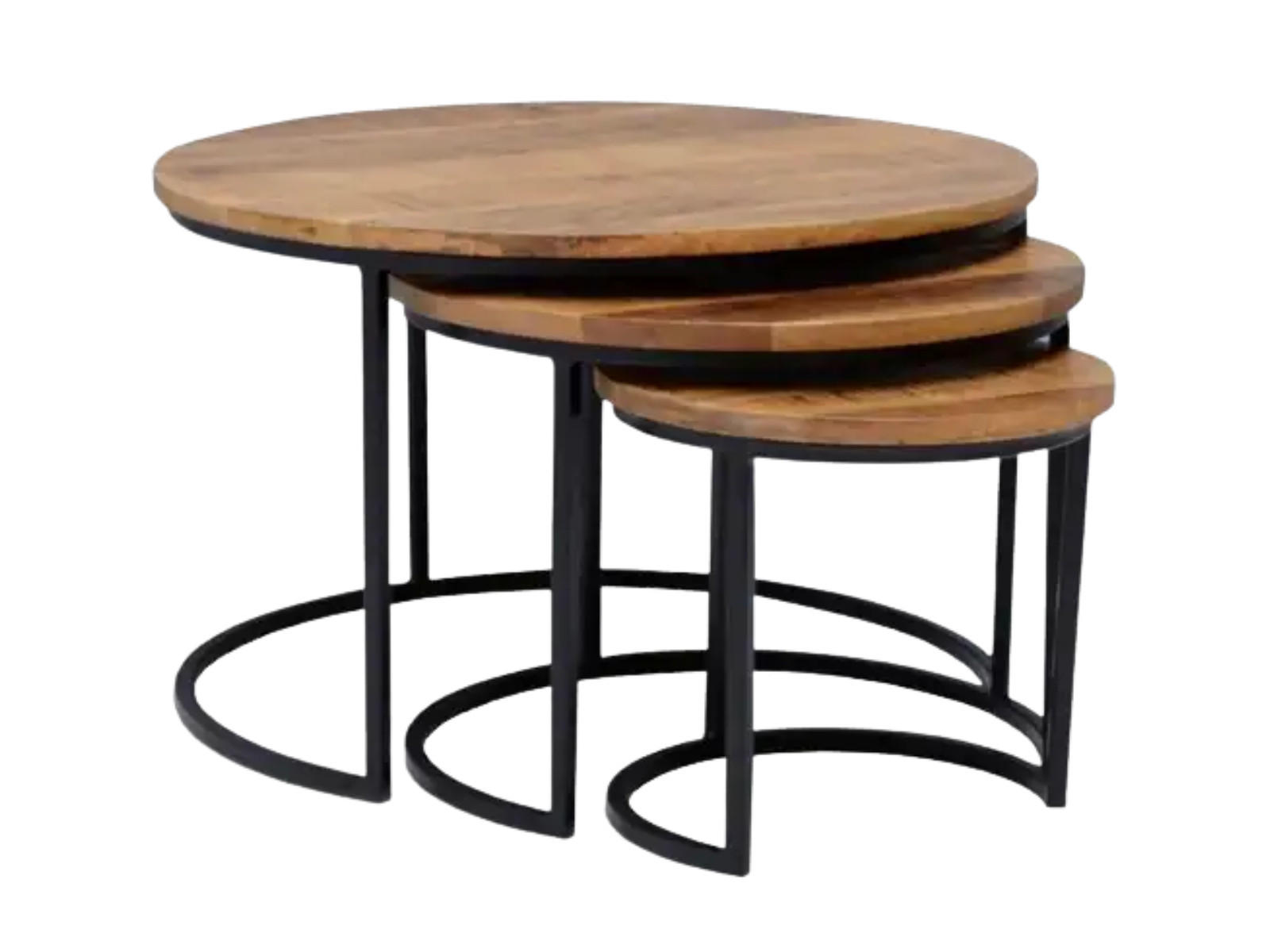 COUCHTISCH Dicktopf Mangoholz Durchmesser 67 cm Natur - Naturfarben, Holz (67/67/42cm)