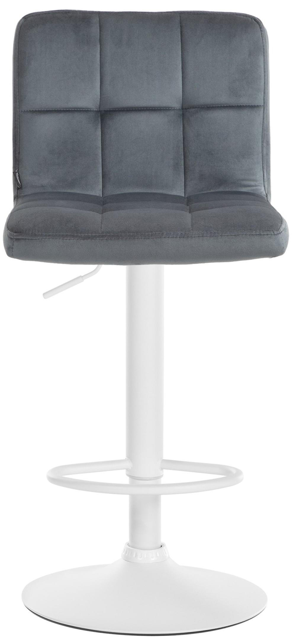 BARHOCKER 2er Set Samt dunkelgrau - Dunkelgrau/Weiß, Textil/Metall (46/94/47cm) - CLP