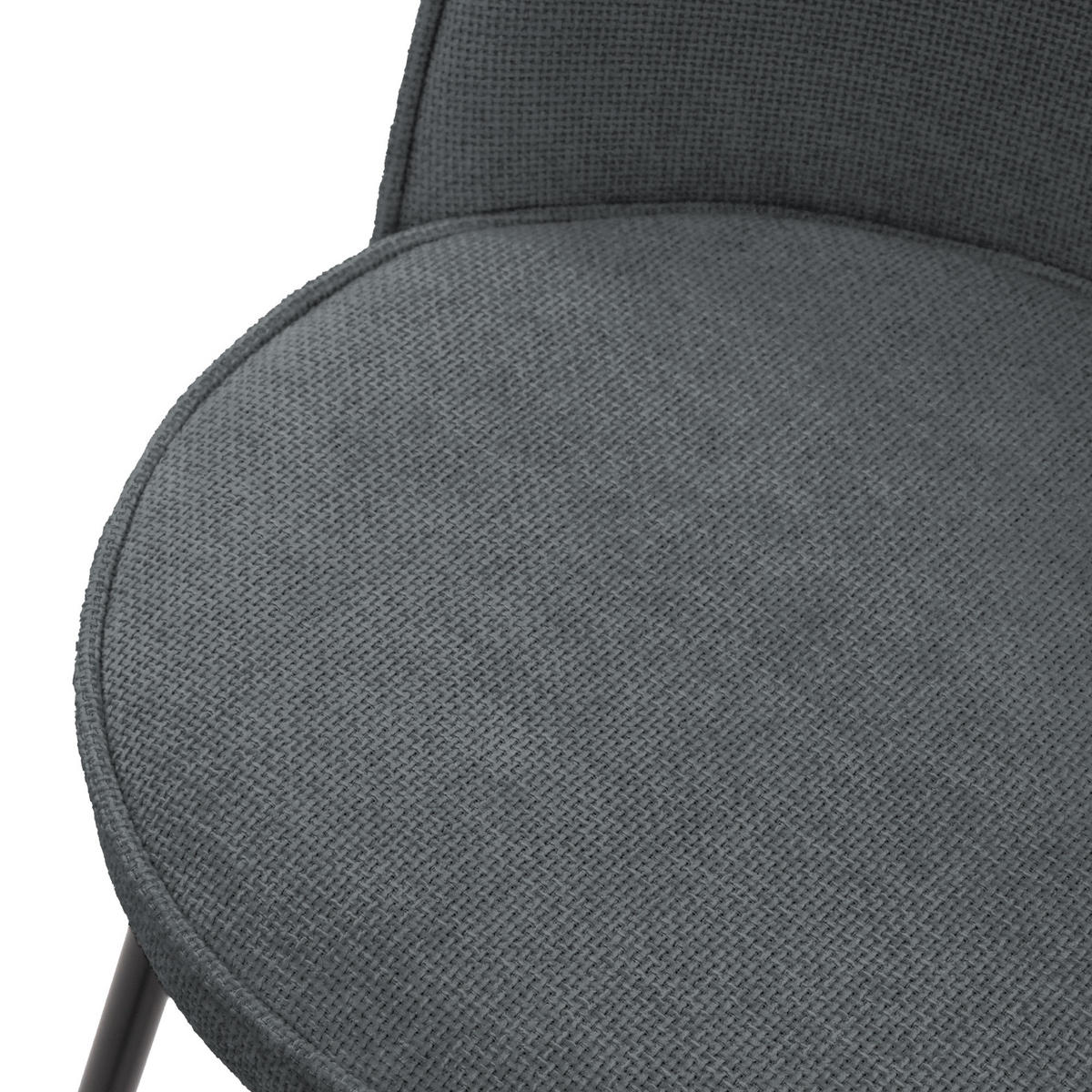 BARHOCKER 2er Set Anthrazit mit Stoffbezug - Anthrazit/Schwarz, Textil/Metall (52/102/50cm) - ML-DESIGN