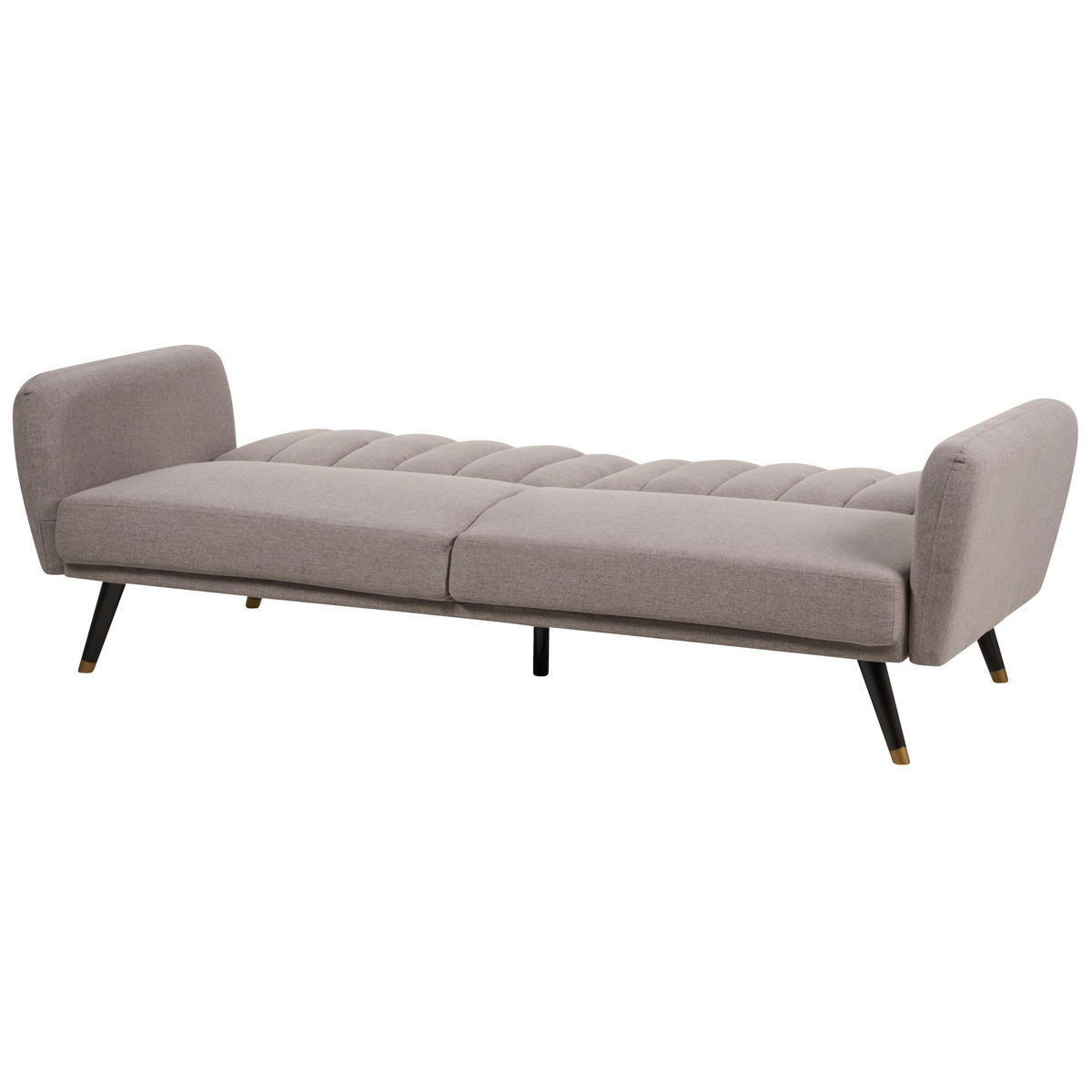 3-SITZER-SCHLAFSOFA Samtstoff hellbraun Vimmerby - Braun, Textil (212/90/80cm) - Beliani