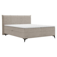 BOXBETT Eco - Hellbraun/Schwarz, Holz/Holzwerkstoff (180/200cm) - MIRJAN24
