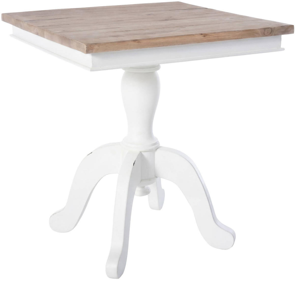 BEISTELLTISCH Siri quadratisch 70x70x75cm Holz Natura-Weiß Kleiner - Multicolor, Holz (70/70/75cm) - DELUKE
