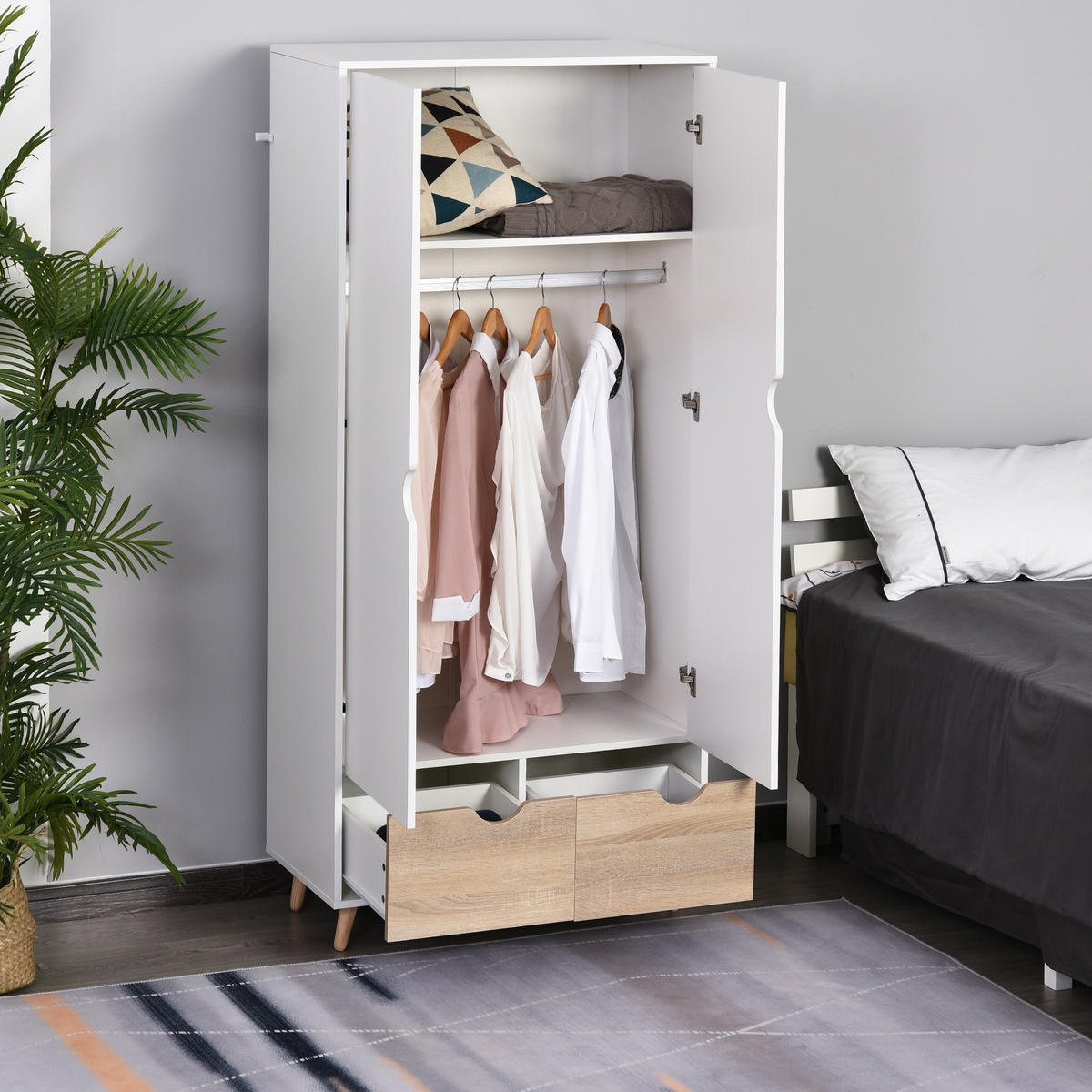 KLEIDERSCHRANK Multicolor 1 Stück - Multicolor, Holzwerkstoff (40/180/80cm) - GiPP
