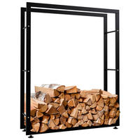 KAMINHOLZREGAL 100/25/125 cm Metall schwarz - Schwarz, Metall (100/125/25cm) - CLP