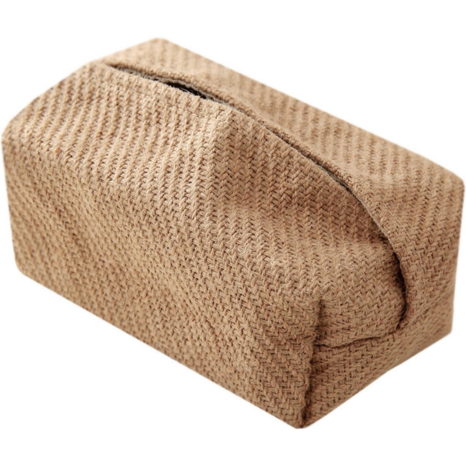 TASCHENTUCHBOX Gelb 22 x 10 x 10 cm Leinen und Baumwolle Wohnzimmer Schlafzimmer - Braun, Textil (10/10/22cm) - MCBOSON