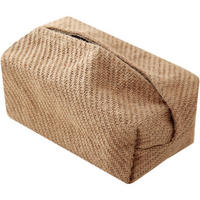 TASCHENTUCHBOX Gelb 22 x 10 x 10 cm Leinen und Baumwolle Wohnzimmer Schlafzimmer - Braun, Textil (10/10/22cm) - MCBOSON