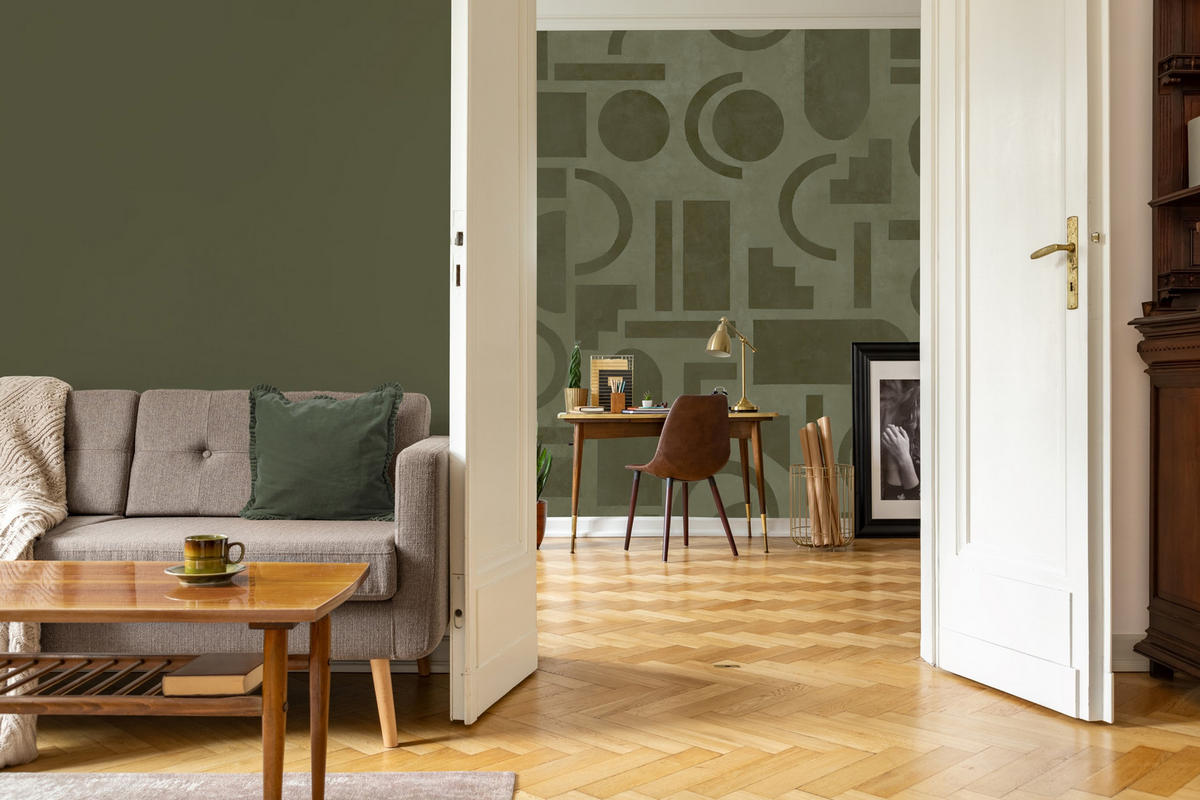 FOTOTAPETE - Geo Grün - Grün, Papier/Kunststoff (200/270cm) - LOOKS by W.Joop