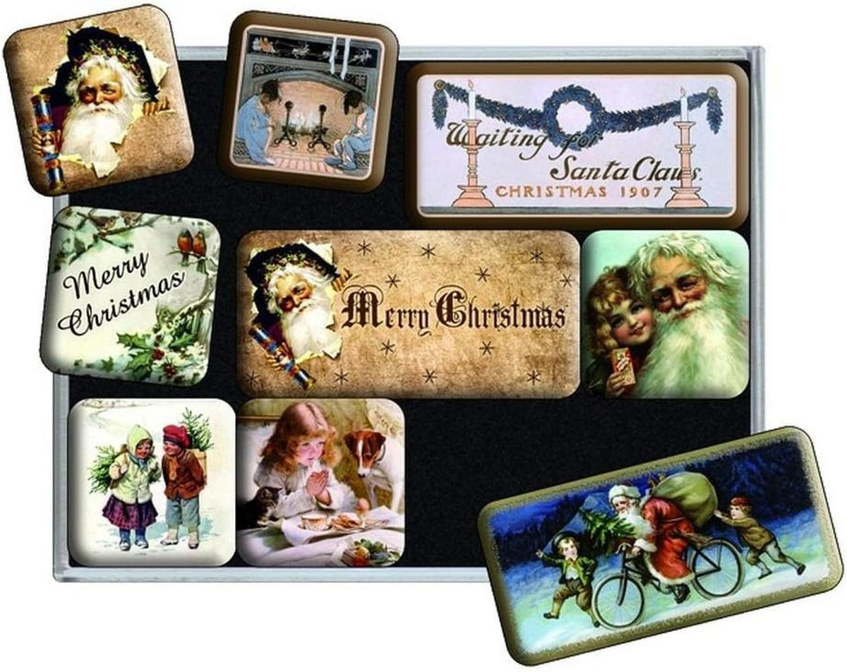 MAGNETSET 9-teilig Winter Time Christmas Collection - Multicolor, Metall (9/7/2cm) - Nostalgic-Art