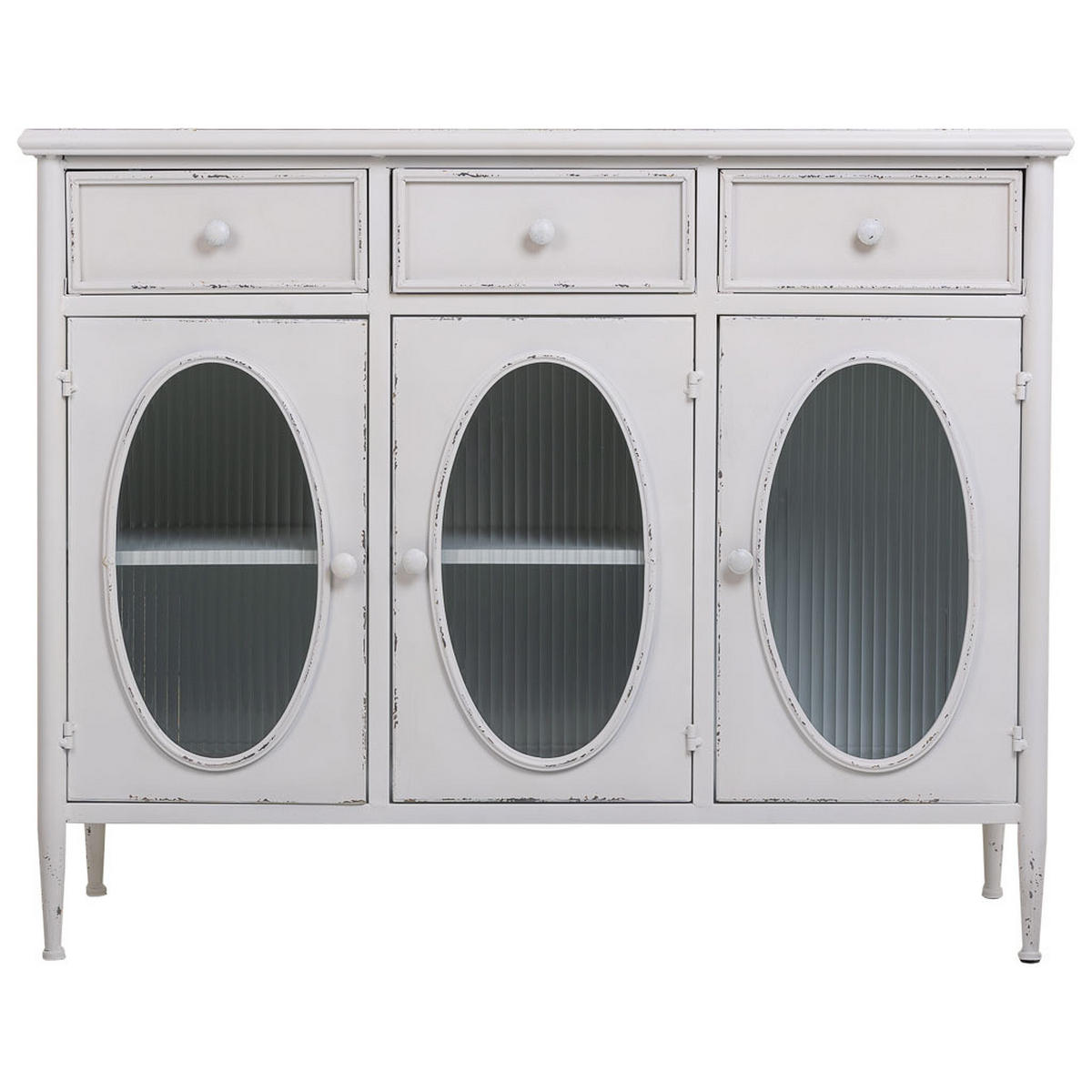 SIDEBOARD aus Metall 100x40x80 cm - Weiß, Metall (100/80/40cm) - Wanderlust
