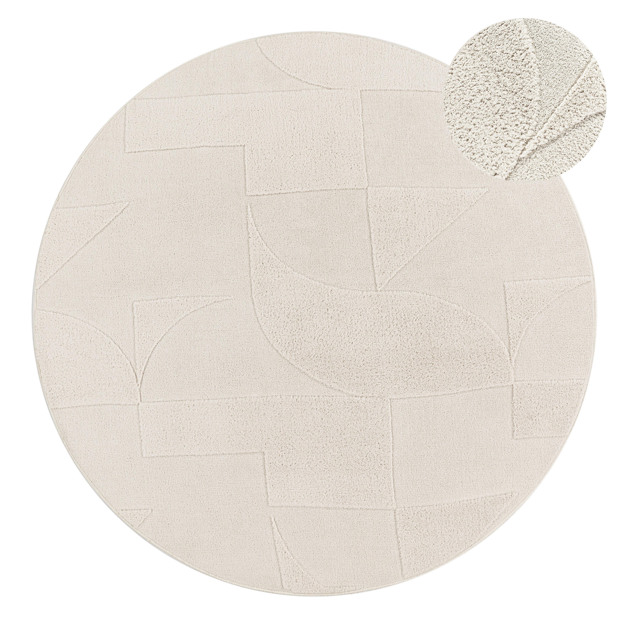 HOCHFLORTEPPICH 160/160 cm Tokio 472 - Creme, Textil (160/160cm) - Paco Home