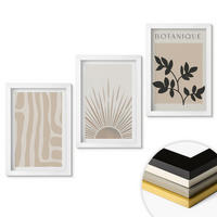 WANDBILDER 3er-Set - 20x30 cm Weißer Rahmen - Abstrakte Pflanzenmuster - Weiß, Kunststoff (20/30cm) - ArtPrintCave