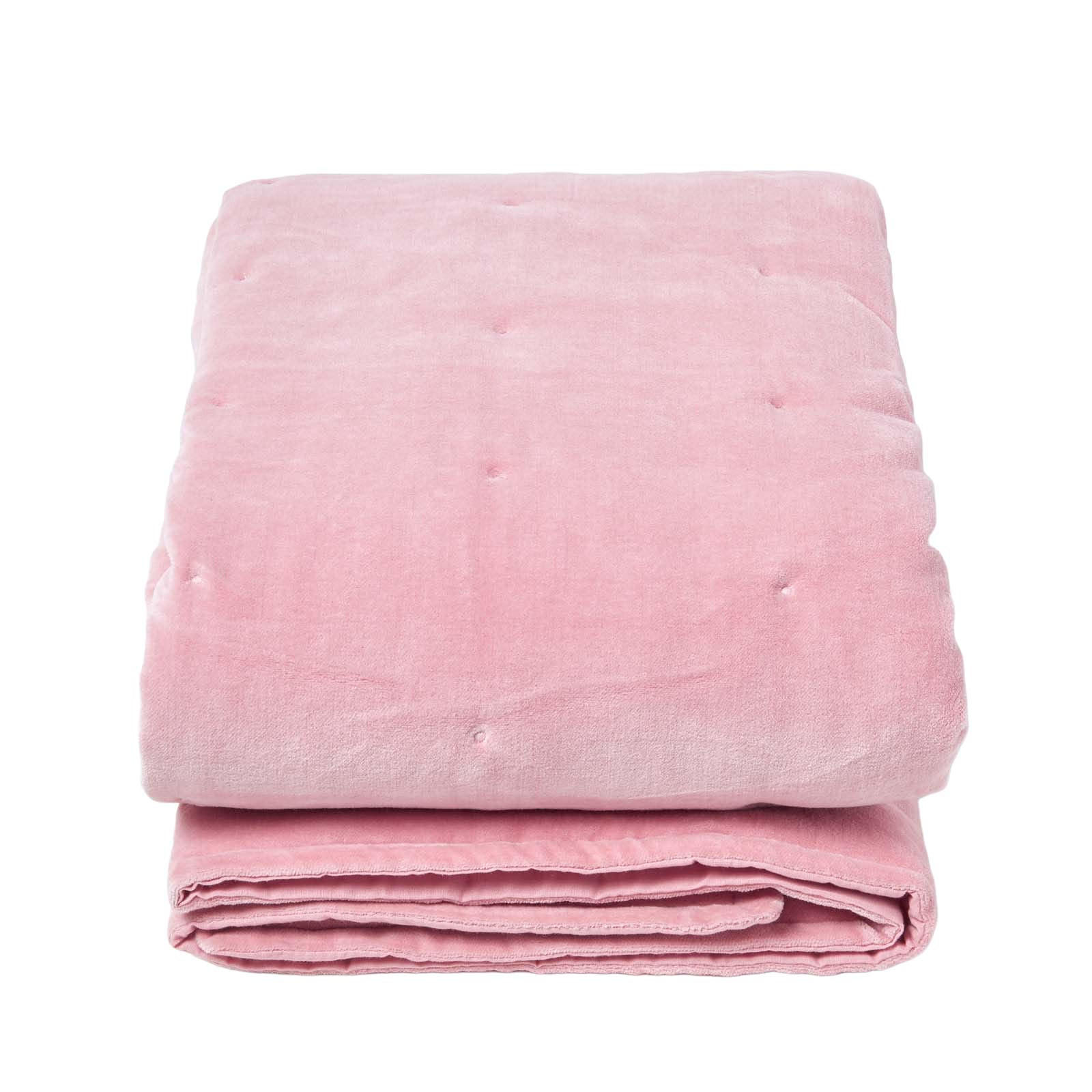 SAMT-KUSCHELDECKE 150/200 cm, Baumwolle wattiert - Rosa, Textil (150/200cm) - Homescapes