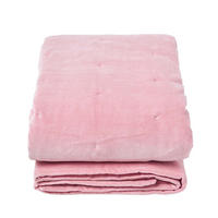 SAMT-KUSCHELDECKE 120/150 cm, Baumwolle wattiert - Rosa, Textil (125/150cm) - Homescapes