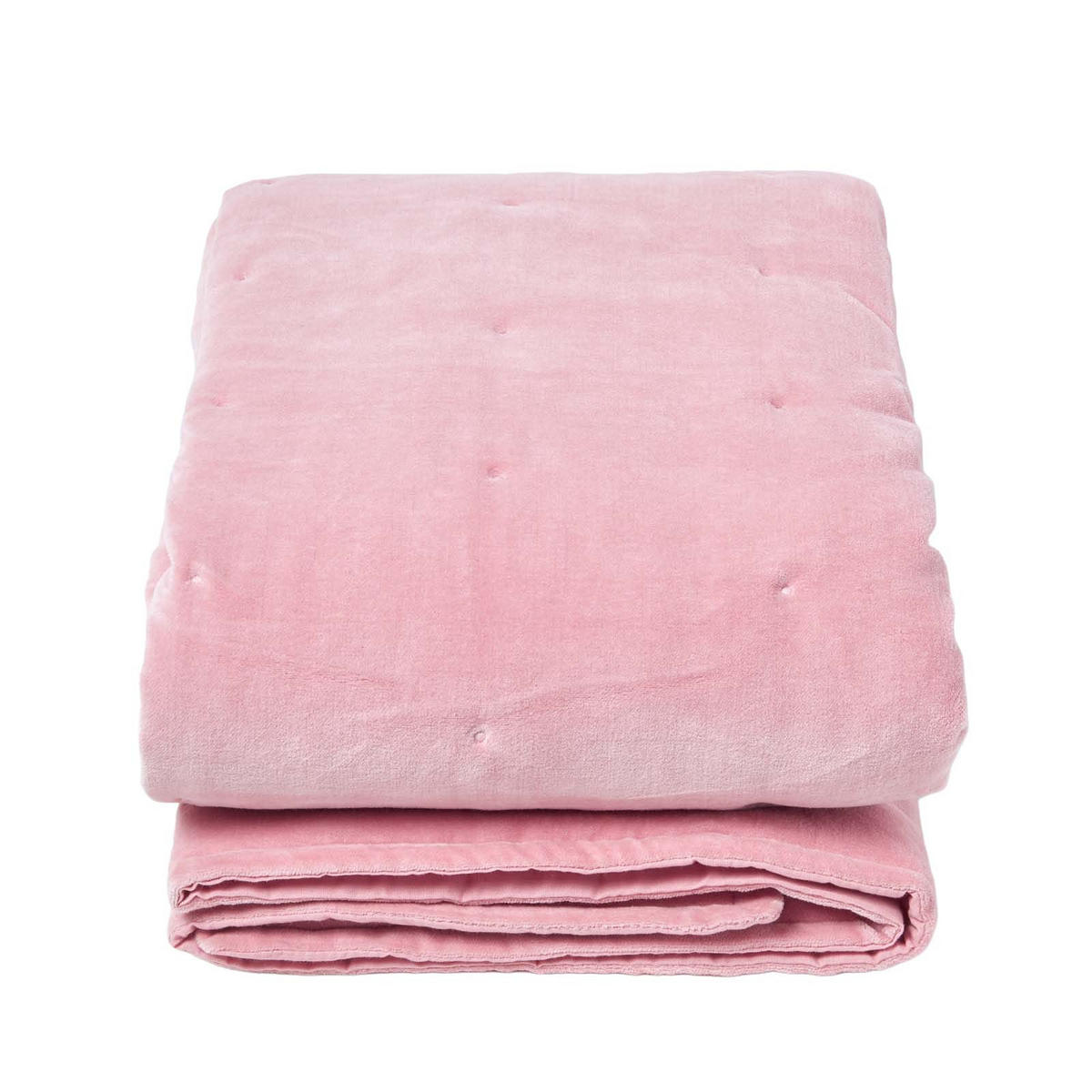 SAMT-KUSCHELDECKE 120/150 cm, Baumwolle wattiert - Rosa, Textil (125/150cm) - Homescapes