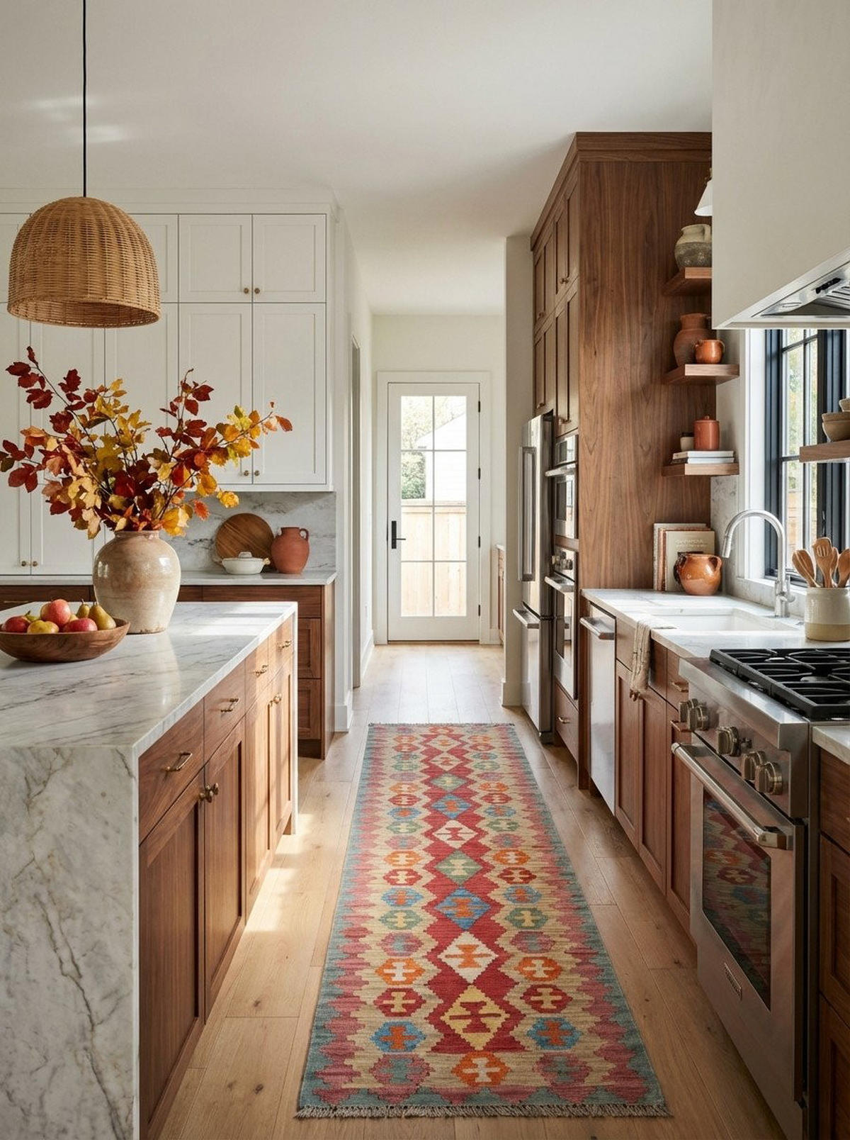 HANDWEBTEPPICH Kelim Gashgai Rot 247/61 cm Schurwolle - Rot, Textil (61/247cm) - Looma