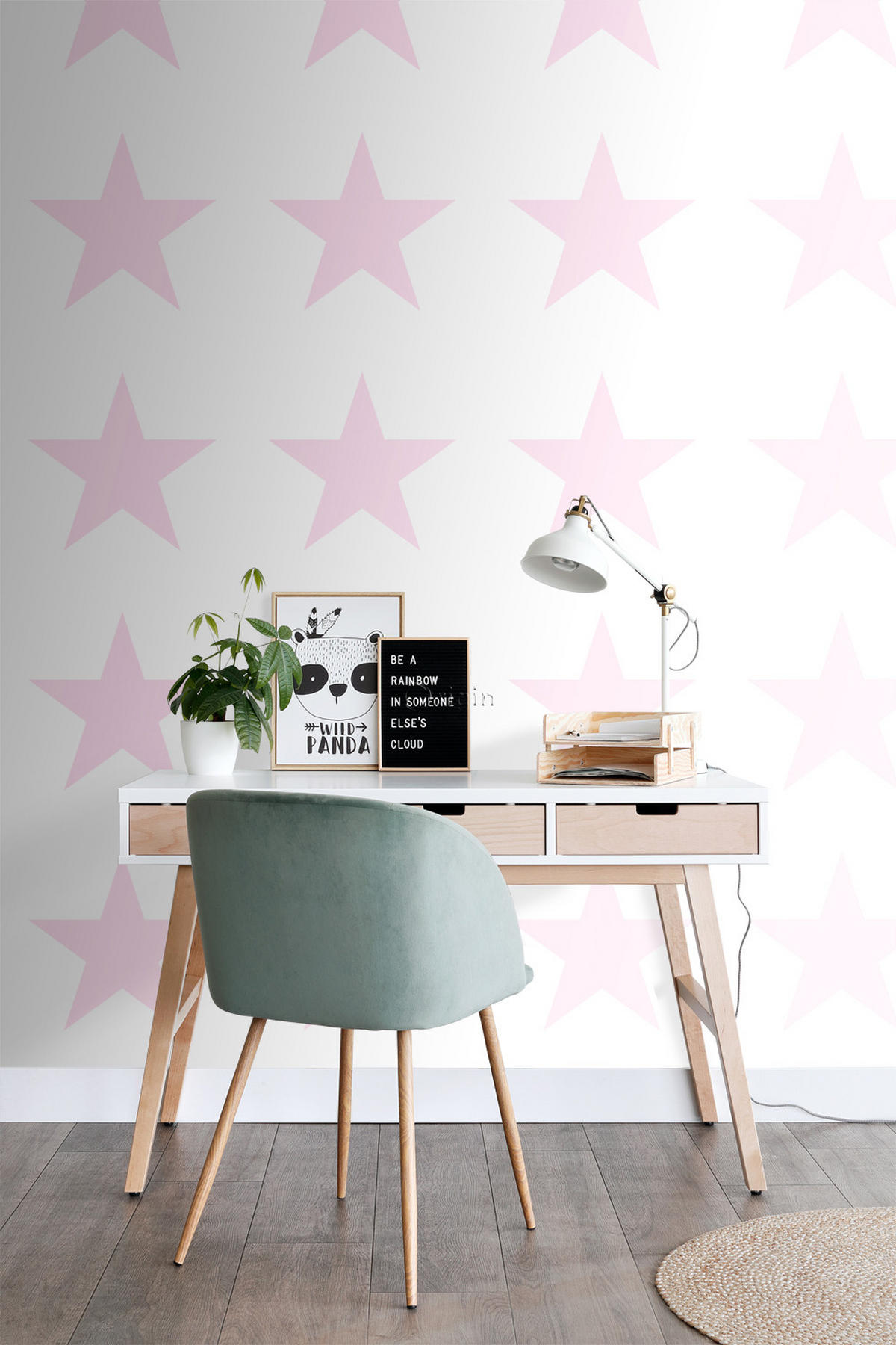 TAPETE großer Stern 53 cm x 10.05 m - Pink, Papier (53/0.1cm) - Origin Wallcoverings