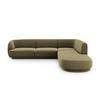 ECKSOFA rechts Miley aus Samt grün 6 Sitzplätze - Grün, Textil (248/255cm) - Micadoni