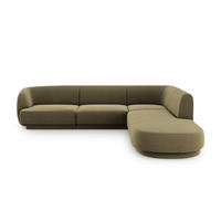 ECKSOFA rechts Miley aus Samt grün 6 Sitzplätze - Grün, Textil (248/255cm) - Micadoni