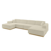 WOHNLANDSCHAFT IREA-U2-v2 - 382x165x81 cm Beige - Beige, Holzwerkstoff/Textil (382/81/165cm) - ALTDECOR