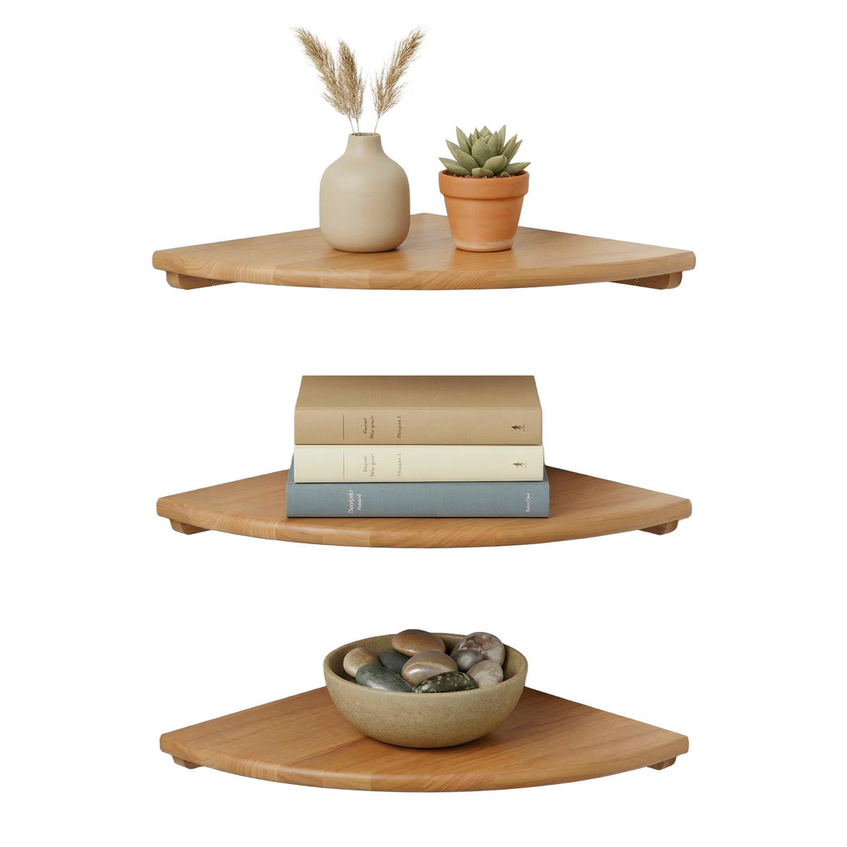 ROHOVÁ pol. - svetlohnedá, drevo (18/3/18cm) - Relaxdays