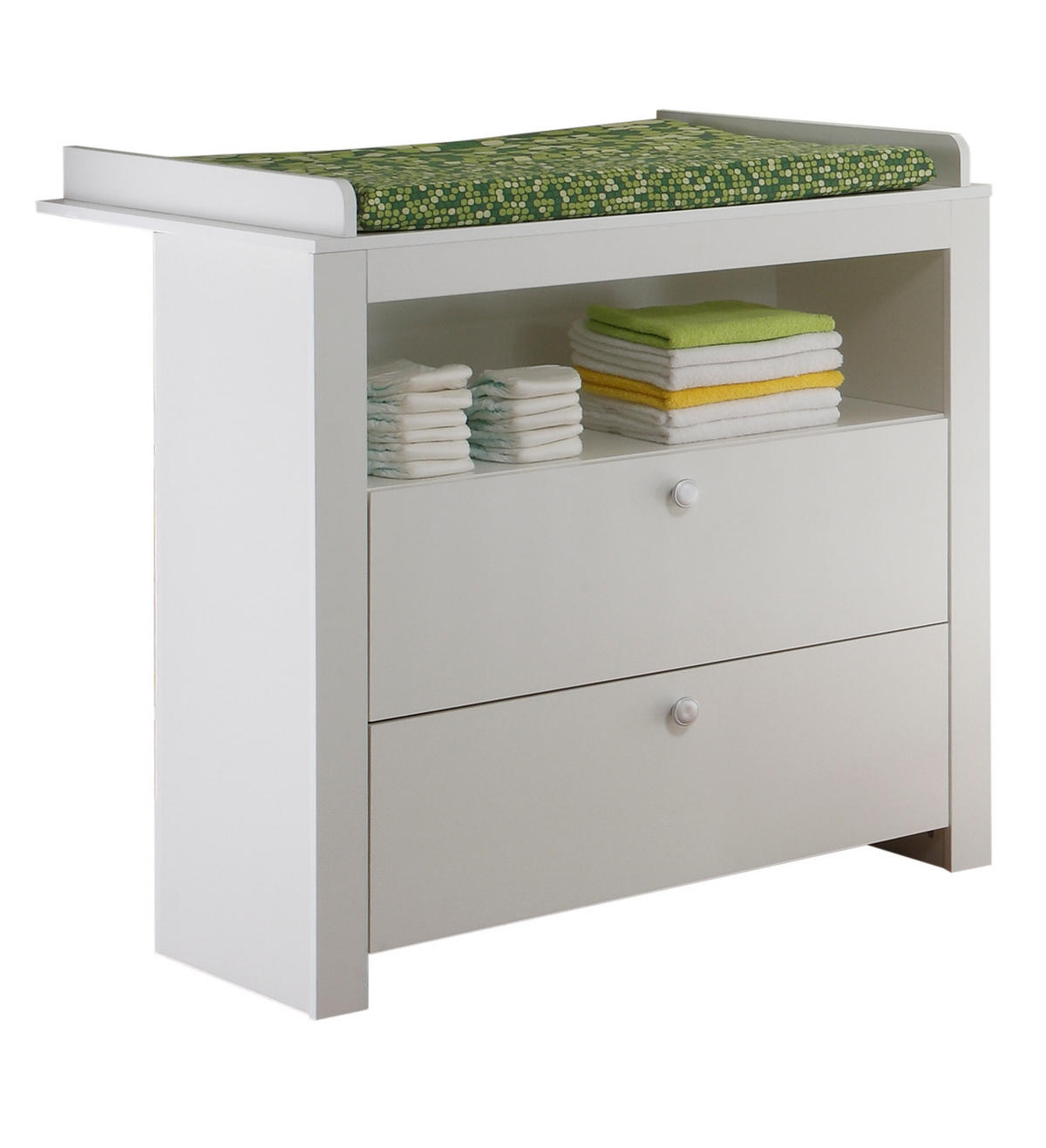 WICKELKOMMODE weiß Babymöbel Wickeltisch 96 x 111 cm - Silberfarben/Weiß, Holzwerkstoff/Kunststoff (96/104/69cm) - Top.Furn