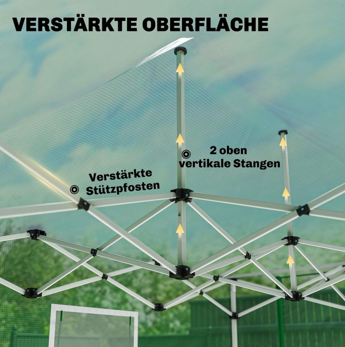 GEWÄCHSHAUS 295/270/200 cm Grün aus Polyethylen mit Pop-up-Design - Grün, Kunststoff (200/270/295cm) - OKMYHOME