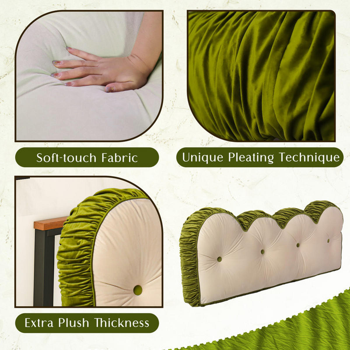 RÜCKENKISSEN für Bett Beige 150 cm - Beige, Textil (150/20cm) - Vercart