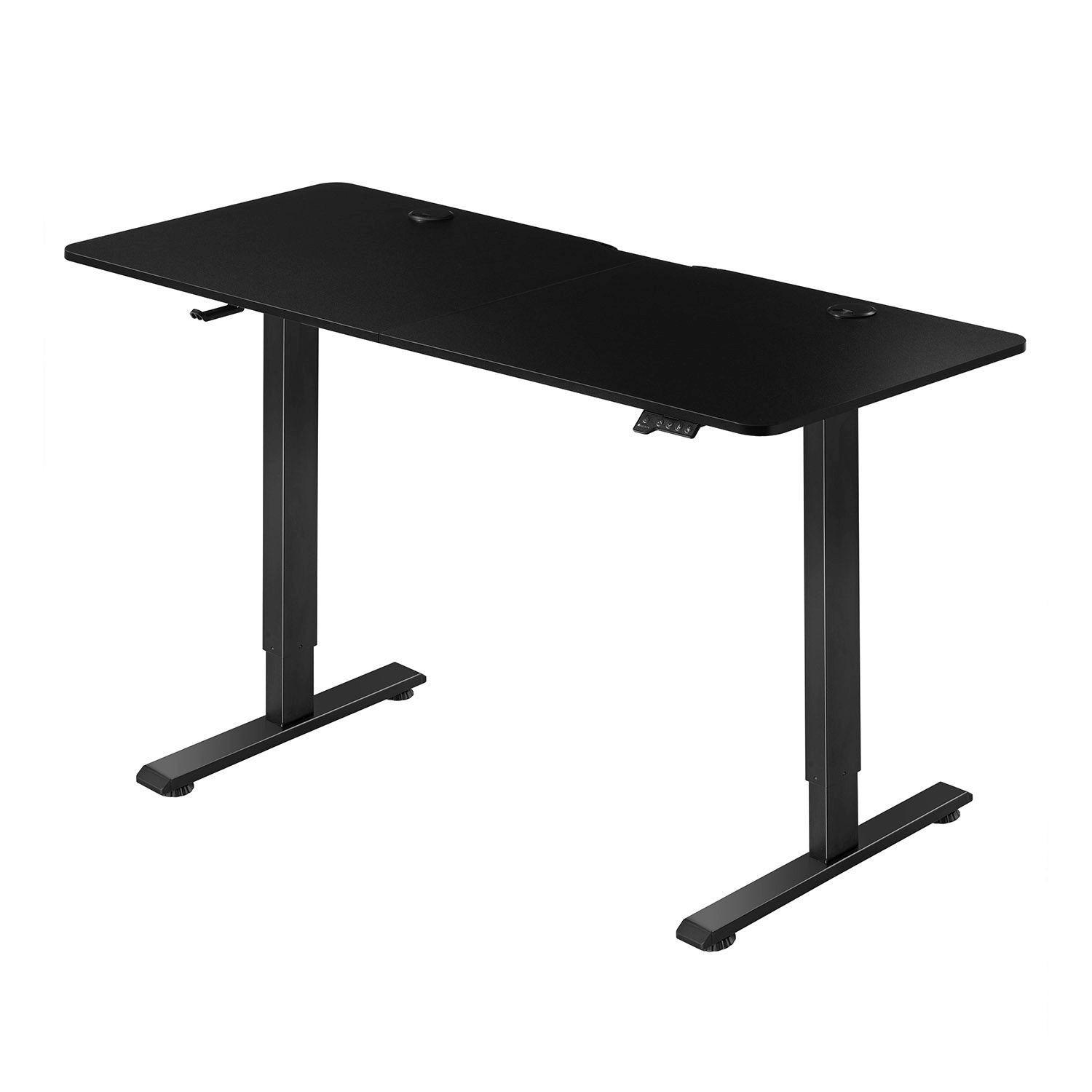 SCHREIBTISCH Office Stand schwarz 120x60 cm höhenverstellbar - Schwarz, Holz (60/120/117cm) - Juskys
