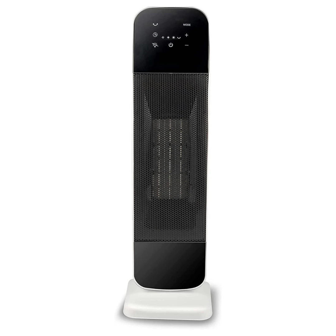 KERAMIK HEIZLÜFTER Schwarz 2000W Standgerät mit Fernbedienung, Elektroheizung, Heizgerät, Raumheizer, Schnellheizer, Oszillation, Thermostat - Schwarz, Kunststoff (18/61/20cm) - Alpina
