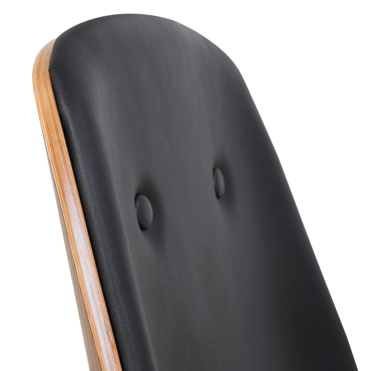 BÜRODREHSTUHL - Kunstleder / Metall, Schwarz / Walnuss - Schwarz, Kunststoff (59/80/55cm) - home24