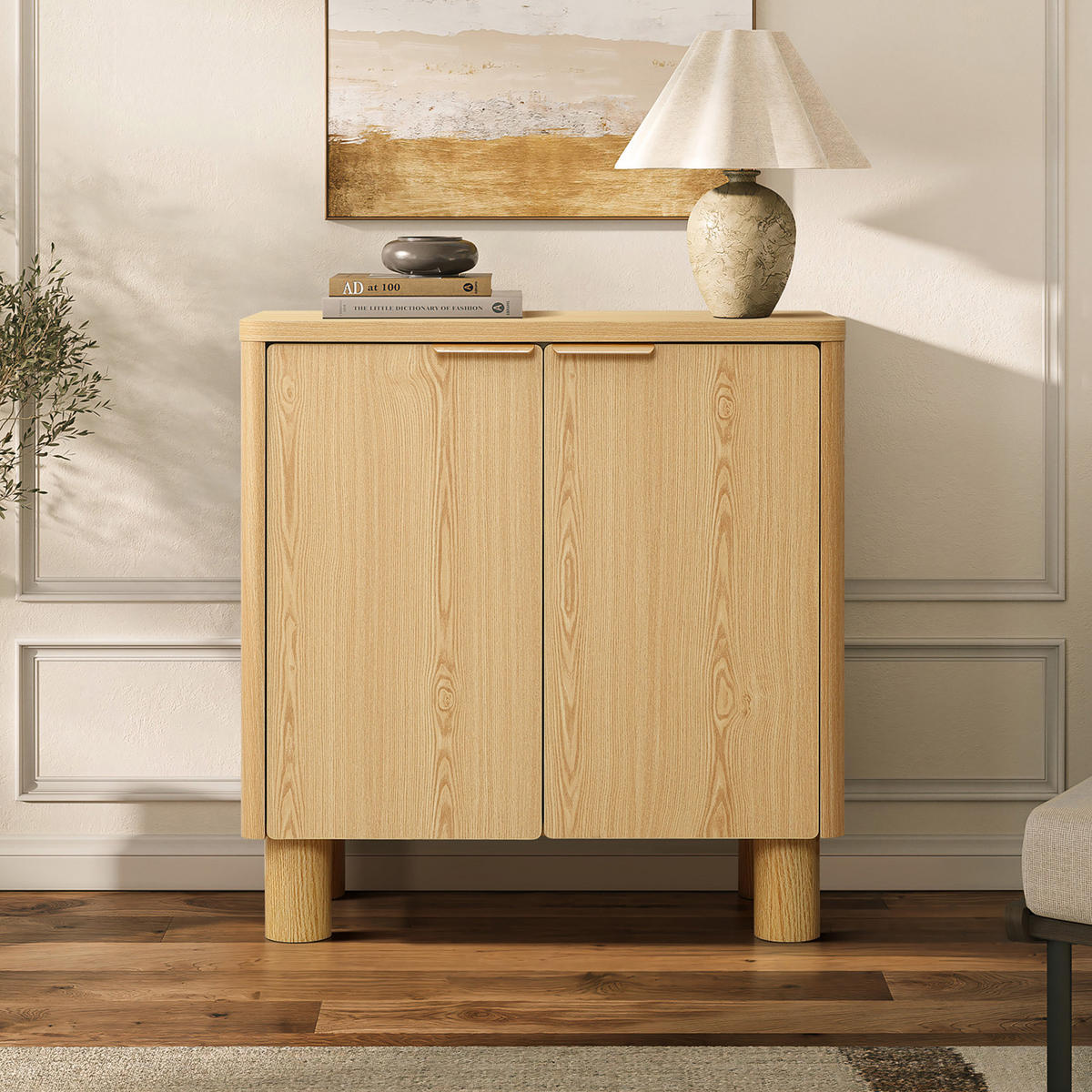 MODERNES Sideboard Wohnzimmer, Kommode mit 2 Türen | B72 x T39,5 x H75 cm - Eichefarben/Braun, Holz (72/75/39.5cm) - Hometopia