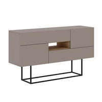 SIDEBOARD 2 Türen 2 Schubladen 1 Nische L145 cm - Titan - Braun, Holzwerkstoff (40/82/145cm) - Calicosy