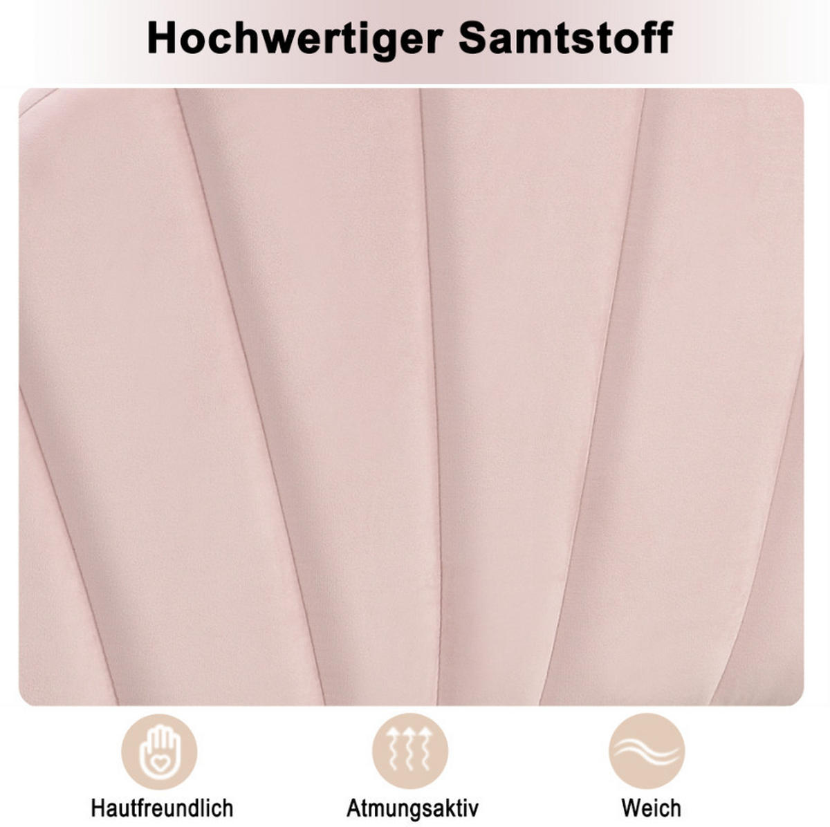 POLSTERBETT 90/200 cm Rosa aus Samt mit verstellbarem Kopfteil - Pink, Textil (90/200cm) - OKMYHOME
