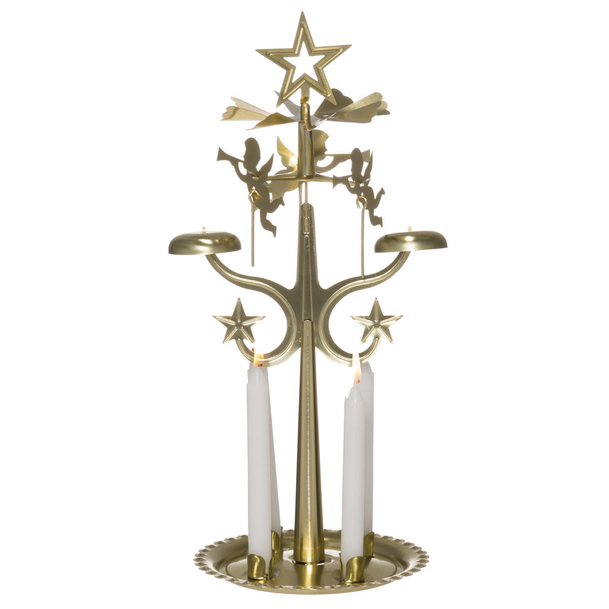 KERZENKARUSSELL Metall 28 cm - Goldfarben, Metall (13.5/28/13.5cm)