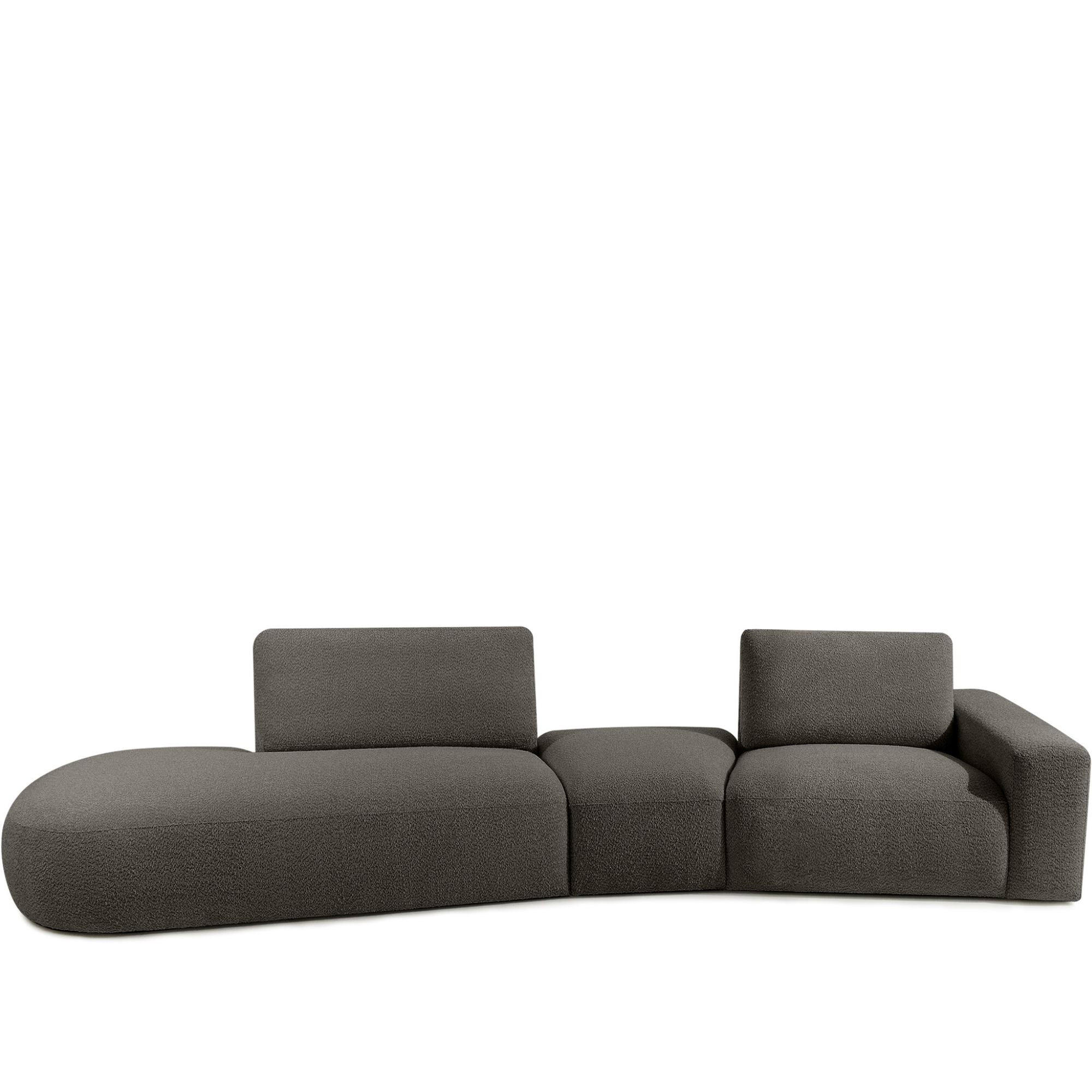 4-SITZER ECKSOFA ZUCCO Boucle links, Dunkelbraun - Dunkelbraun, Textil (350/84/105cm) - KONSIMO®