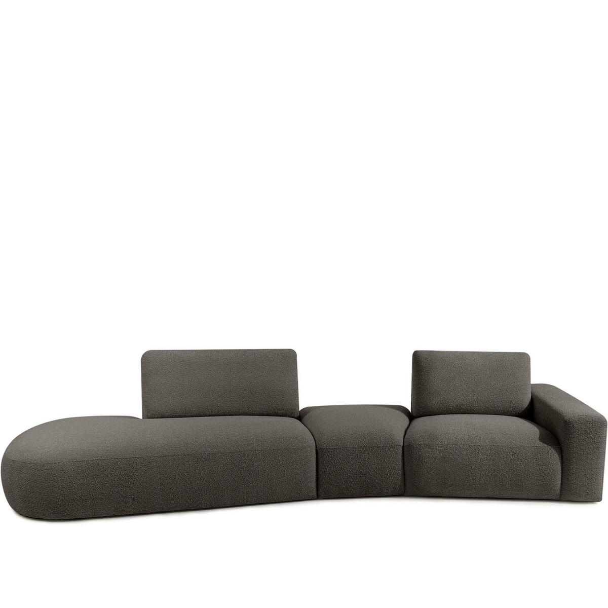 4-SITZER ECKSOFA ZUCCO Boucle links, Dunkelbraun - Dunkelbraun, Textil (350/84/105cm) - KONSIMO®