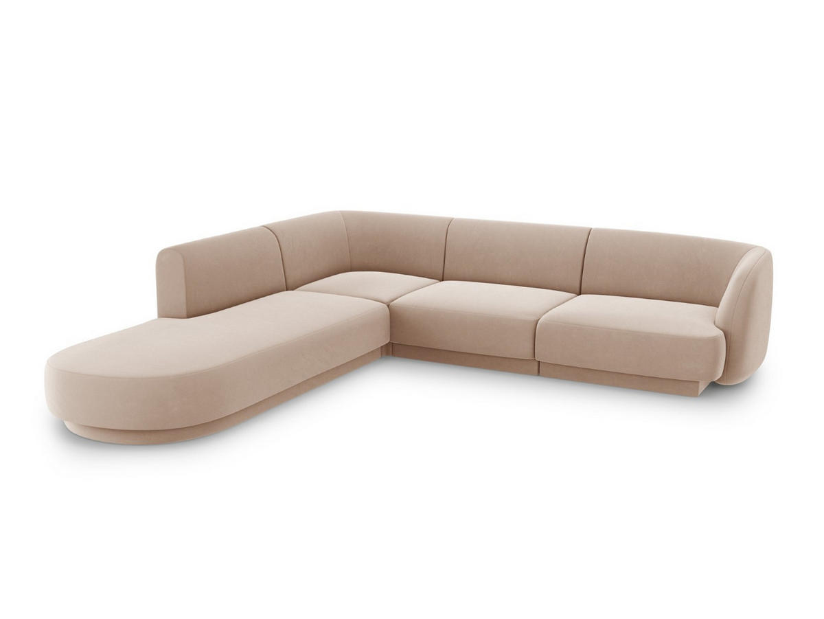 ECKSOFA links Miley aus Samt cappuccino 6 Sitzplätze - Cappuccino, Textil (248/255cm) - Micadoni