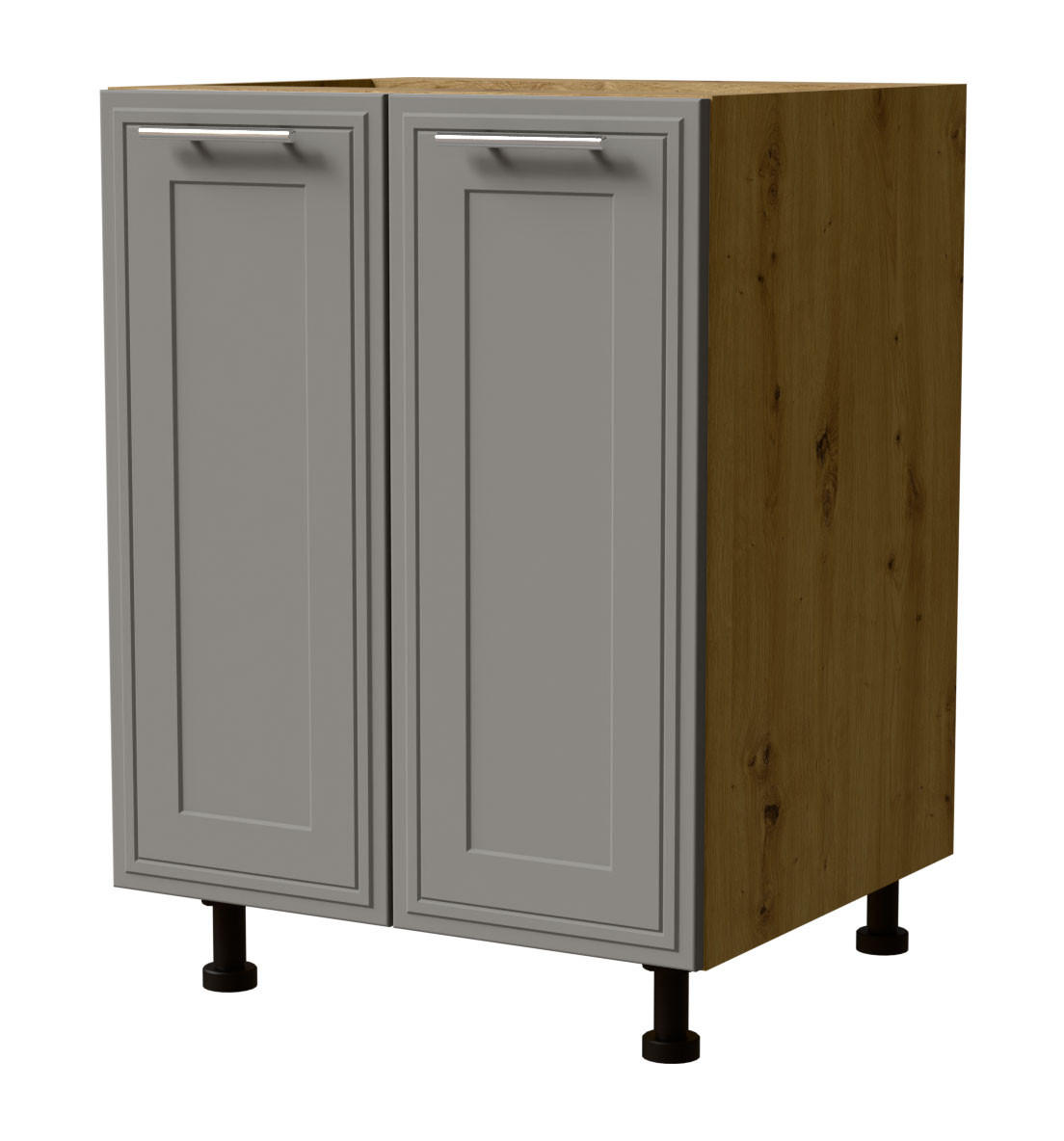 UNTERSCHRANK Salo D11/60 Eiche Artisan / Dust Grey Matt 60 / 50 / 82cm - Eiche Artisan/Grau, Holz/Holzwerkstoff (60/82/50cm) - Feldmann-Wohnen