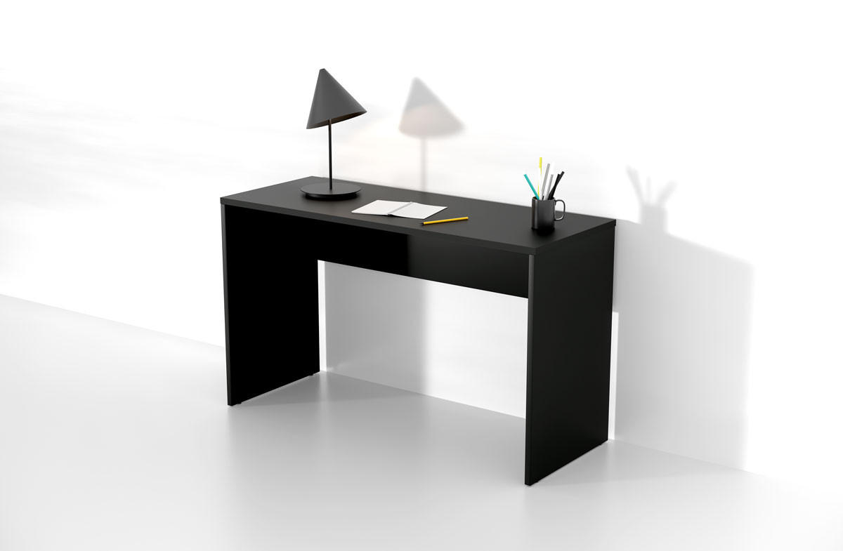 SCHREIBTISCH AMATO 130x50x75 cm Bürotisch Computertisch, Schwarz - Schwarz, Holzwerkstoff (50/130/75cm) - MASSENO