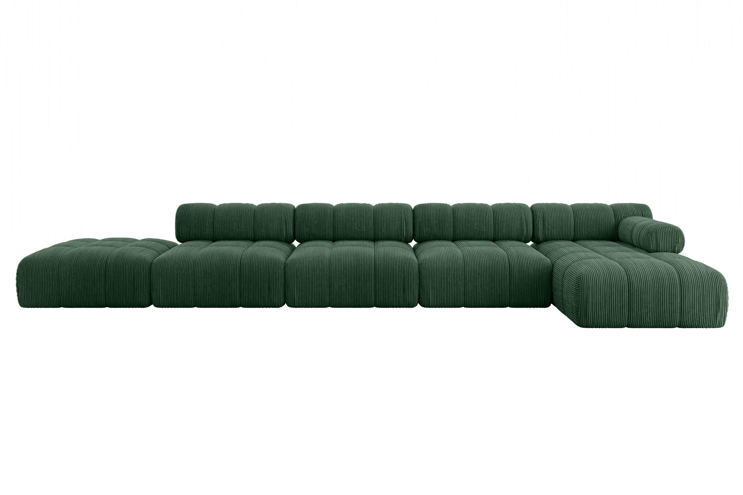 ECKSOFA modulares Sofa Lizur-L3 - 475x160x70 cm Grün Cord - Grün, Holzwerkstoff/Textil (475/160cm) - ALTDECOR
