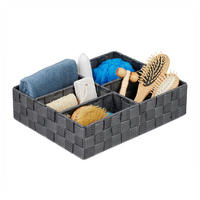 AUFBEWAHRUNGSKORB - Grau, Kunststoff/Metall (25/32/8.5cm) - Relaxdays