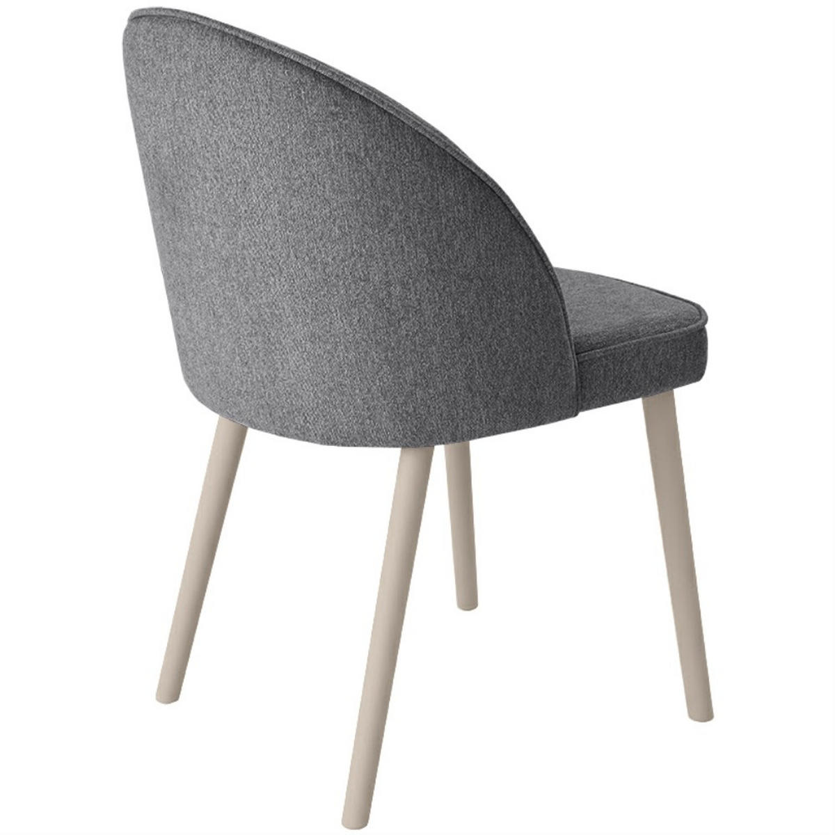 STUHL Luna, Polsterstuhl für das Esszimmer mit kaschmirfarbenen Holzbeinen, Grau - Kaschmir/Grau, Holz (51/87/46cm) - Beautysofa