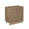 KÜCHENUNTERSCHRANK R-Line Artisan-Eiche 80 cm ohne AP - Honigeiche/Eiche Wotan, Holzwerkstoff (80/81.6/46cm) - Vicco